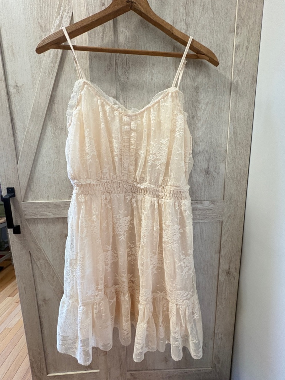 Filly Flair Cream Lace Babydoll Dress – NWT – Fully Lined – Size S